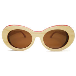 gafas de madera redondas